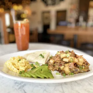 a plate of food on a table