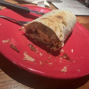 Billy&apos;s breakfast burrito without chili cause I&apos;m a wimp when it comes to spice but it was still super good and flavorful