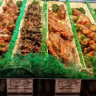a variety of seafoods