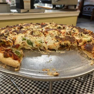 Thin and crispy Old World Special Pizza add pepperoni!