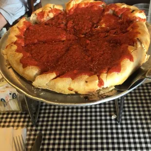 Cheese Chicago Style Deep Dish Pizza Small Old World Meat Lovers