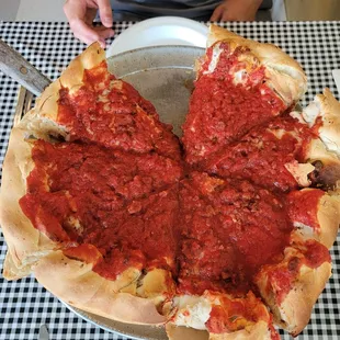The Chicago Style meat lovers pizza.