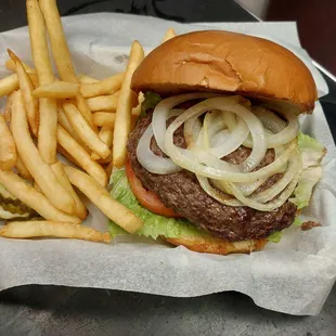 California Burger with fries