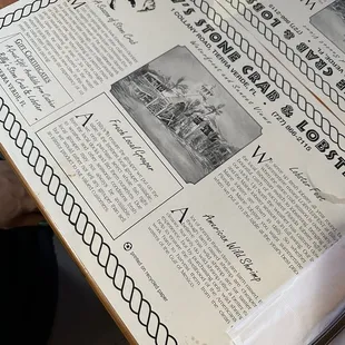 Old style paper matting on table