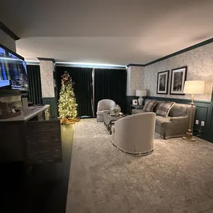 The living room of the suite