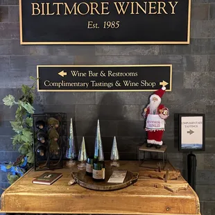 Near the front entrance of the winery store.