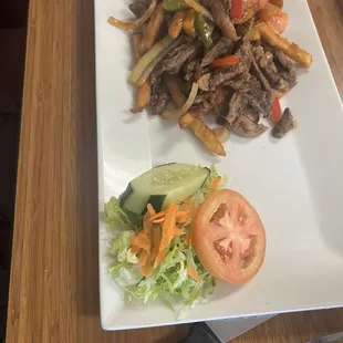 Skirt steak and fries