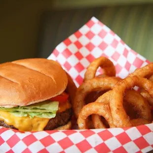 a basket of onion rings