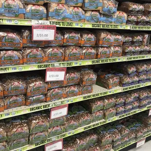 a display of bread