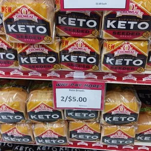 a display of keto burgers