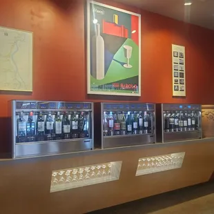 a display of bottles of wine