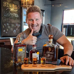 Customer John V. enjoying a top notch bourbon flight!