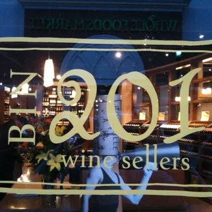 the window of a wine shop