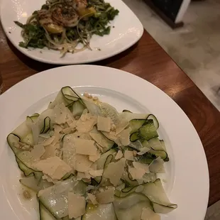 Zucchini Carpaccio &amp; Pesto Grilled Shrimp