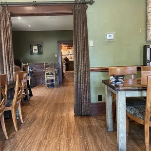 Separate dining rooms in a cool old house