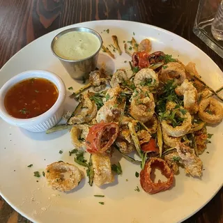 Flash Fried Calamari, Carrots & Zucchini