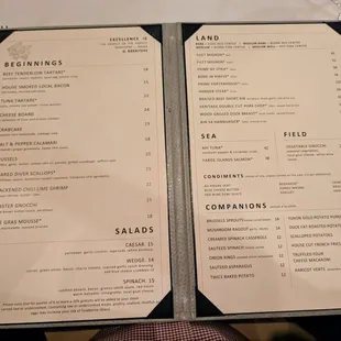 Food menu.