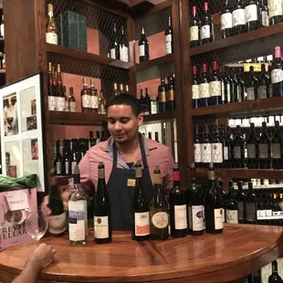 a man in a wine shop