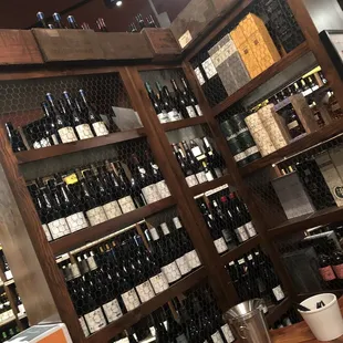 a display of bottles of wine