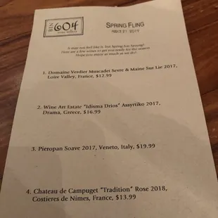 The wines we will be sampling tonight