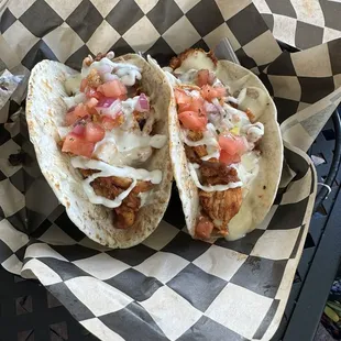 Game Day Tacos - two Fried Chicken Tenders