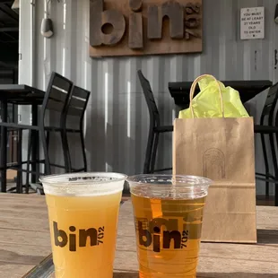 two cups of beer on a table