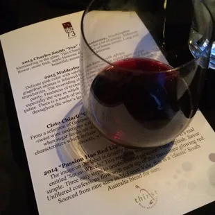 Wine options at the love dinner!