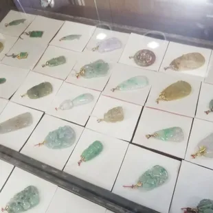 jade pendants,  carved vintage styles from 30+ years ago