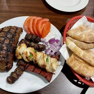 balkan barbeque plate with pita