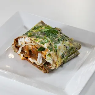 a burrito on a plate