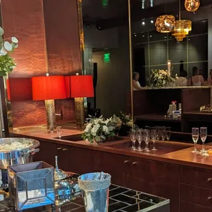 Beautiful bar area with space for two bartenders