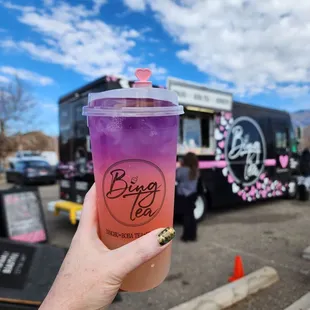 Lychee rose lemonade boba