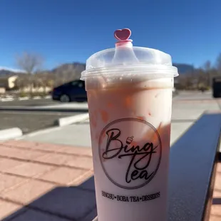 Mediterranean rose milk tea