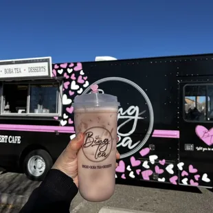 Mediterranean rose milk tea