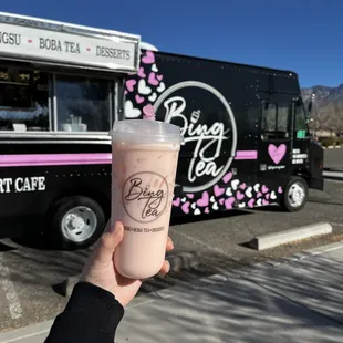 Mediterranean rose milk tea