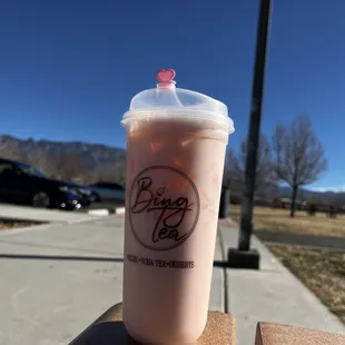 Mediterranean rose milk tea