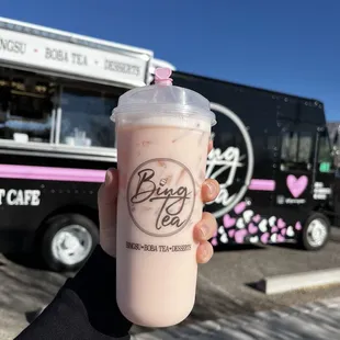 Mediterranean rose milk tea