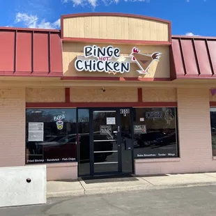 the front of the restaurant