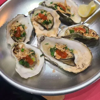 Grilled Oysters with Scallion Oil