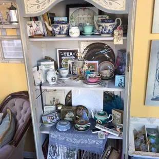 an antique china cabinet