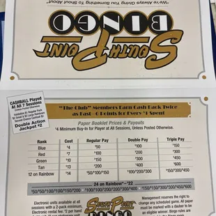 Bingo room information