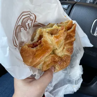 Thick hearty Bacon egg and cheese croissant !!!