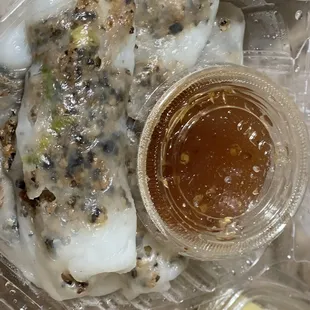 a plastic container filled with food