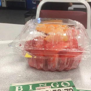 Fresh fruit it was pretty slammed $4.50