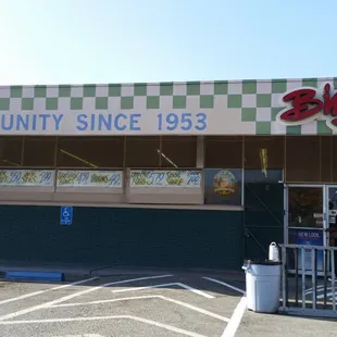 the front of the building