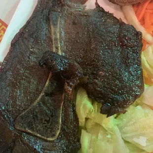 Too fried meat , bad salad