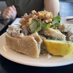 a plate of food on a table