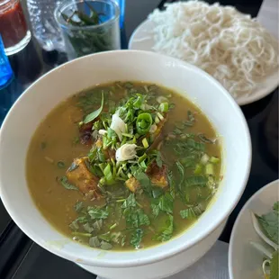 Herb Fish Cake Rice Noodle Soup