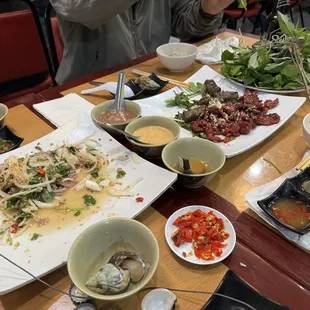 Lamb and and lamb/goat appetizer with snail