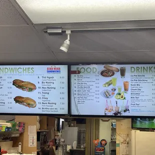 Menu Board as of 8/25/2024